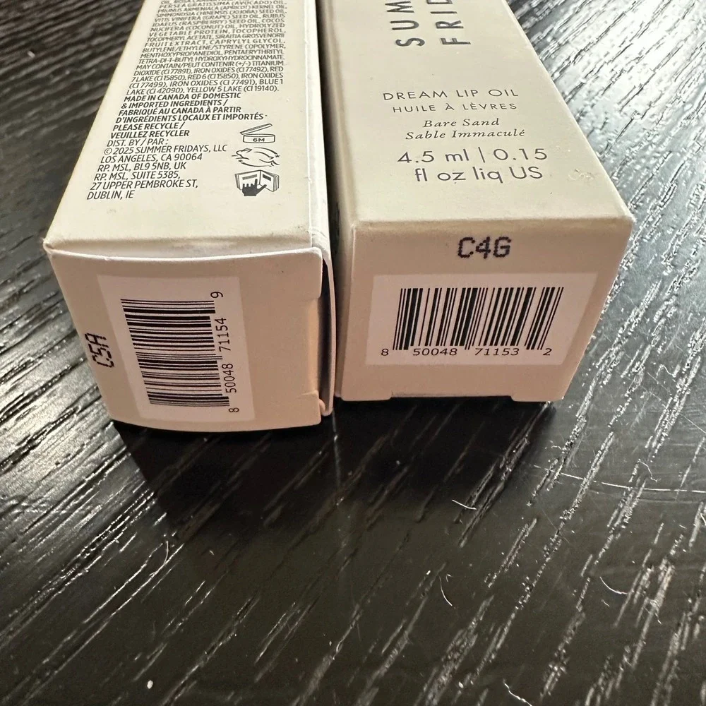 Summer Fridays‎ Dream Lip Oil Set Warm Beige and Bare Sand 0.15oz New In Box